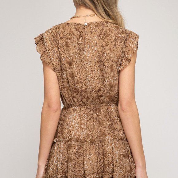 SHE + SKY SLEEVELESS PRINTED WOVEN TIERED BOHO DRE - Picture 2 of 3